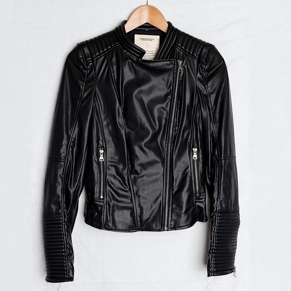 ZARA Faux Leather Motorcycle Biker Jacket